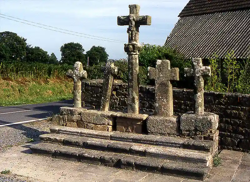 Five crosses at Ploubezre, France.