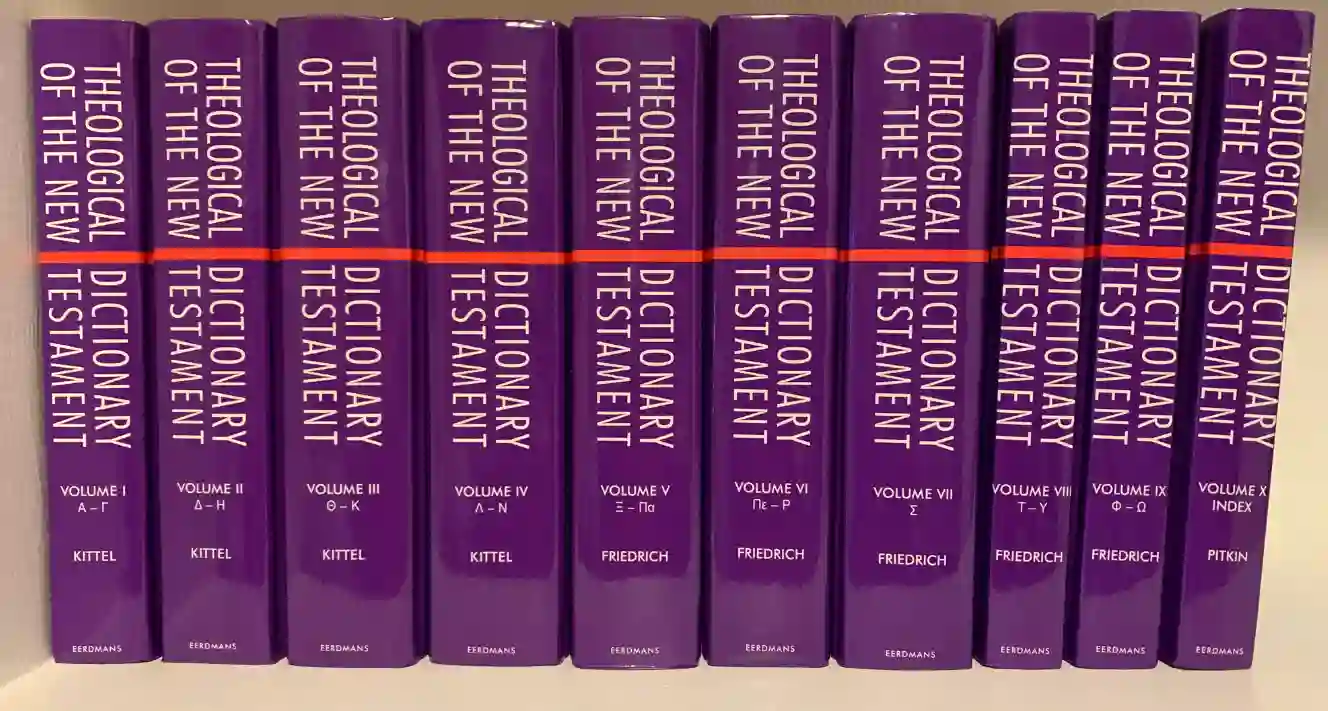 Image of the Theological Dictionary 10 volume set of the New Testament by Gerhard Kittel.