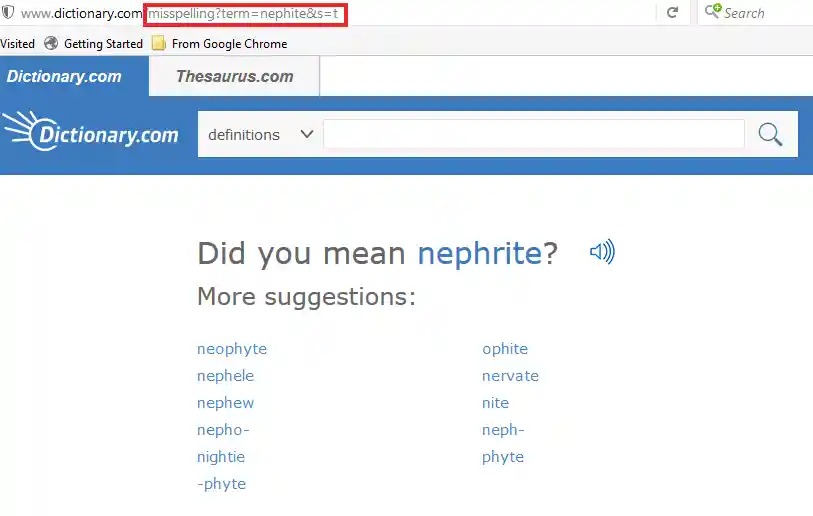 A nephite keresési eredményei a www.dictionary.com oldalon, 11.