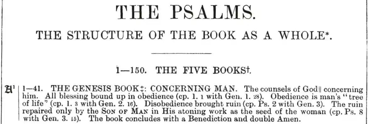 screenshot of the Companion Referance Bible: Psalms 1-41 and how Psalms 22:1 fits into this section.